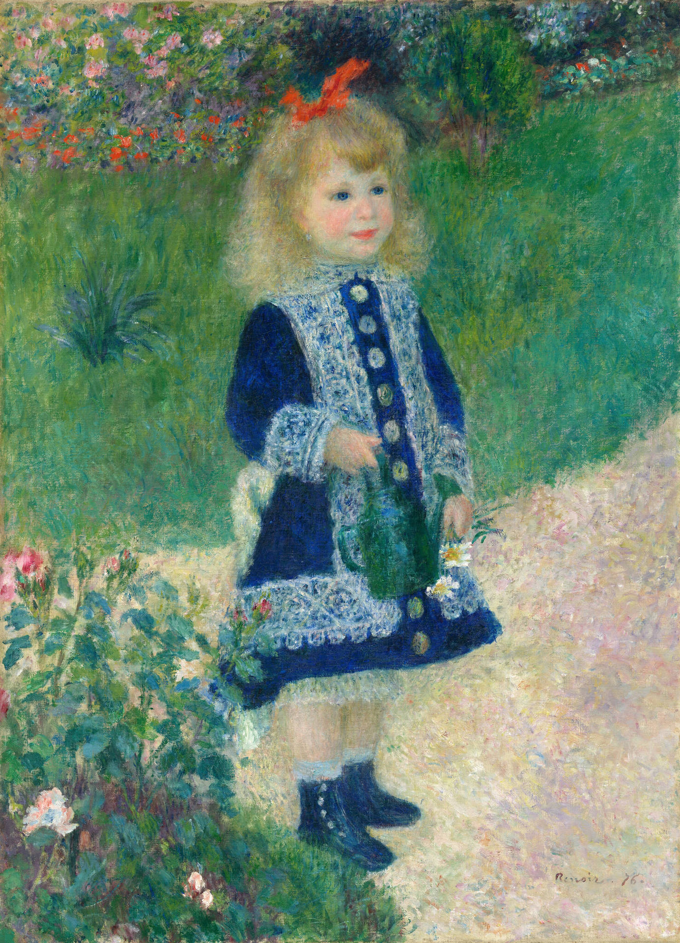Girl With Watering Can Impressionist