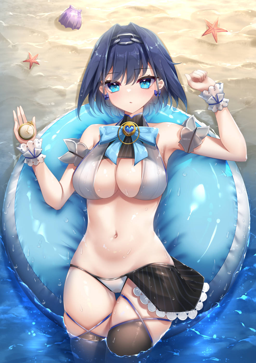 Girls Boobs Kronii Swimsuit Background