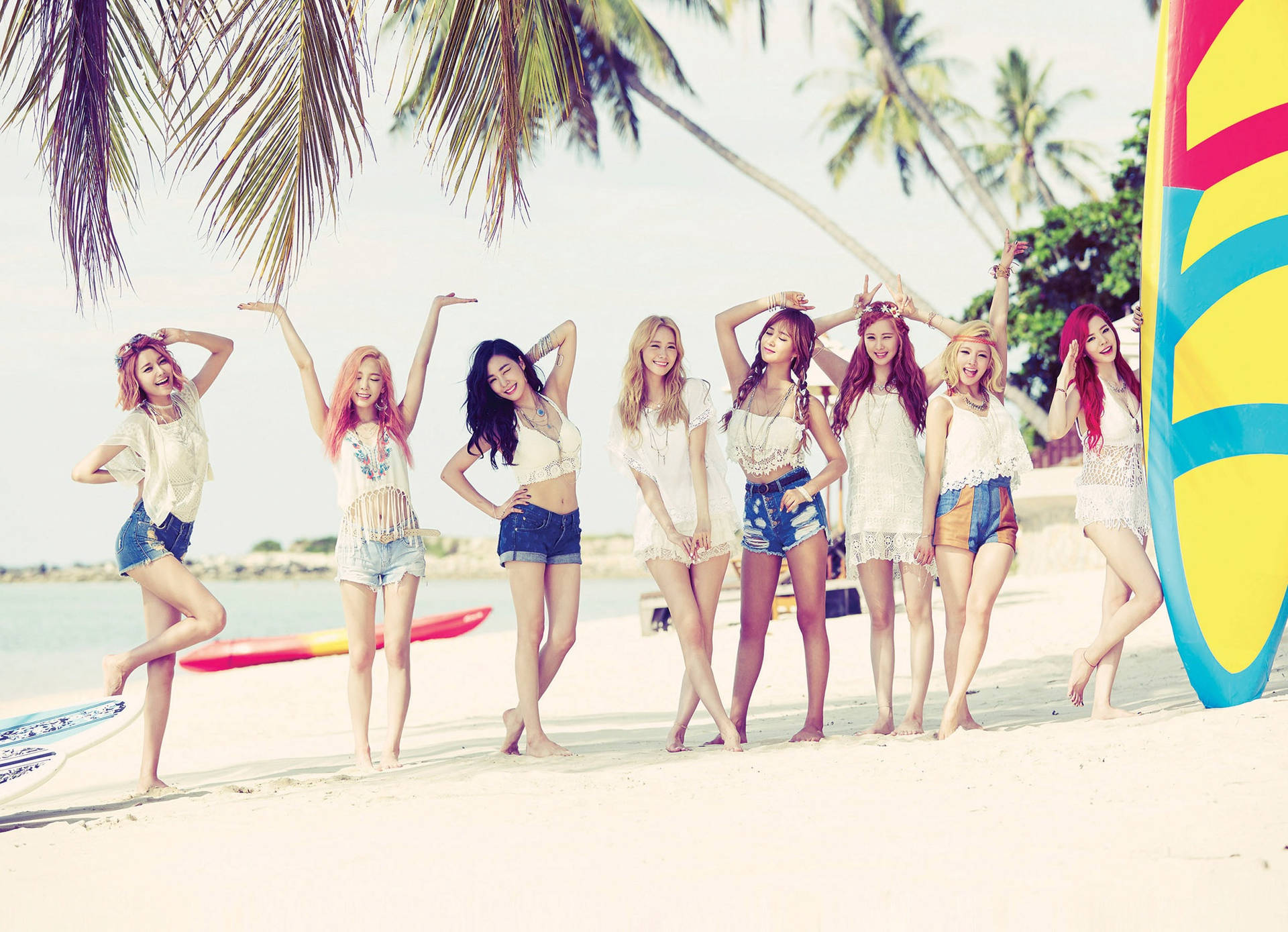 Girls' Generation At The Beach Background