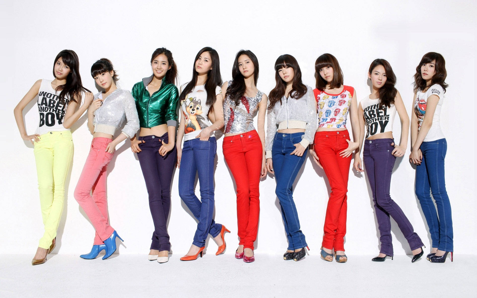Girls' Generation Colorful Jeans Background