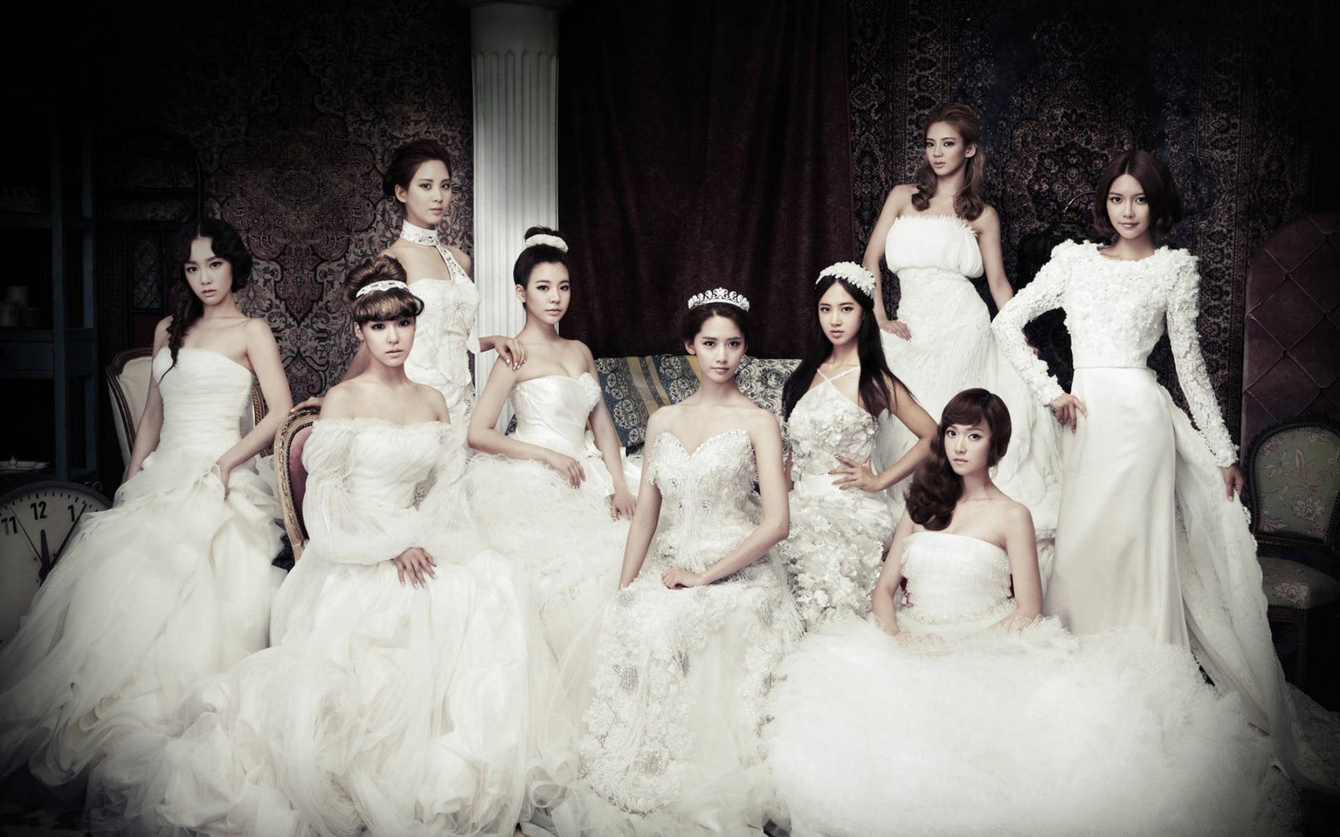 Girls' Generation In Wedding Dresses Background