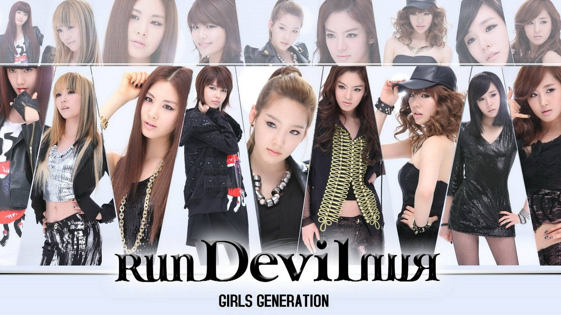 Girls' Generation Run Devil Run Collage Background