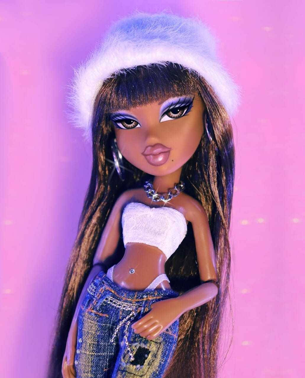 Girls Having Fun Together With Bratz Dolls Background