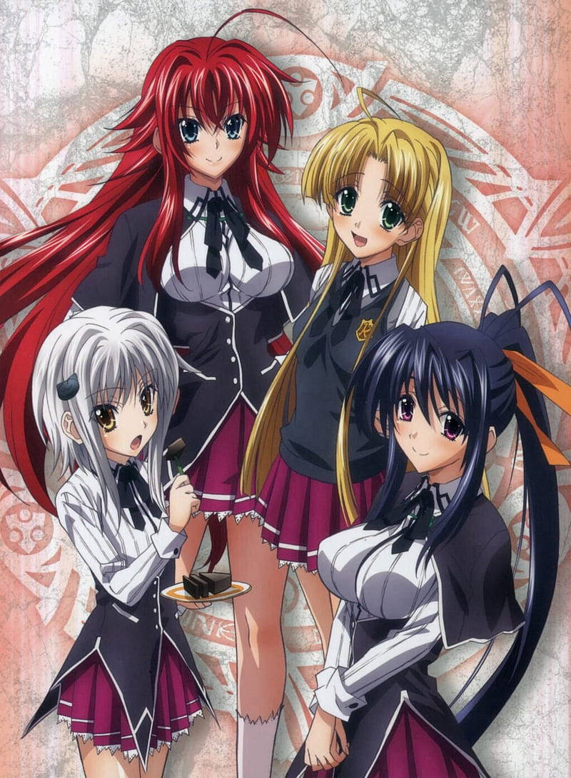 Girls In Uniform Artwork High School Dxd Background