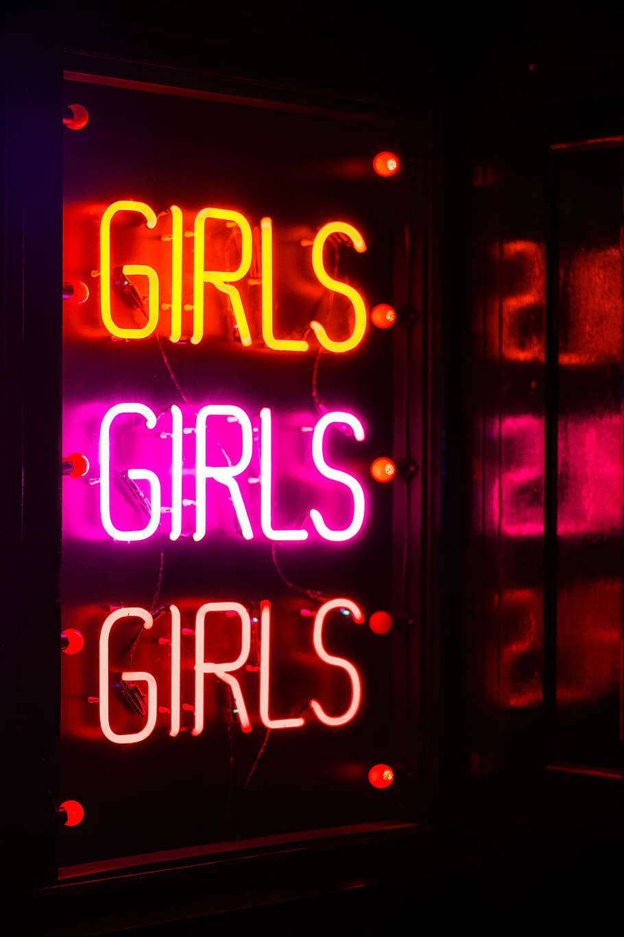 Girls Neon Lights Background