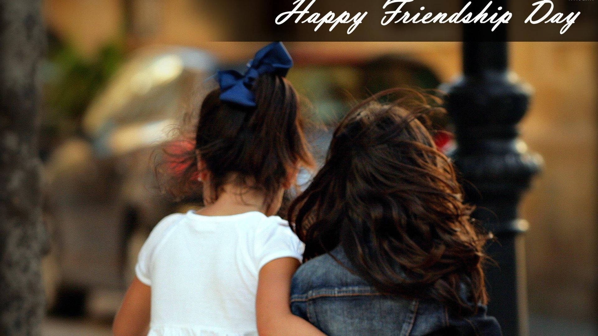 Girls Walking On Friendship Day Background
