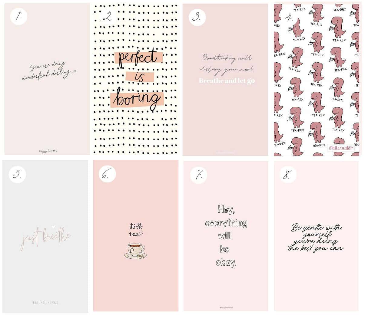 Girly Aesthetic Collage Of Quotes Background