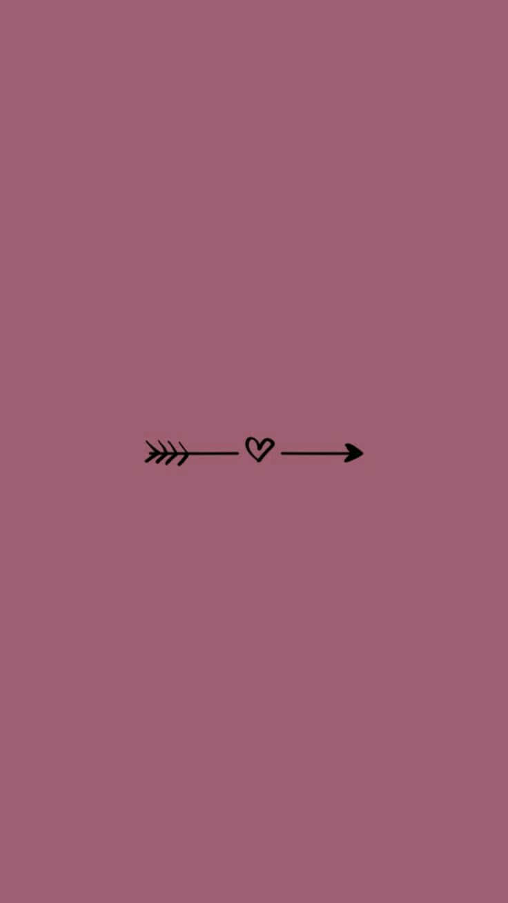 Girly Aesthetic Heart And Arrow Background