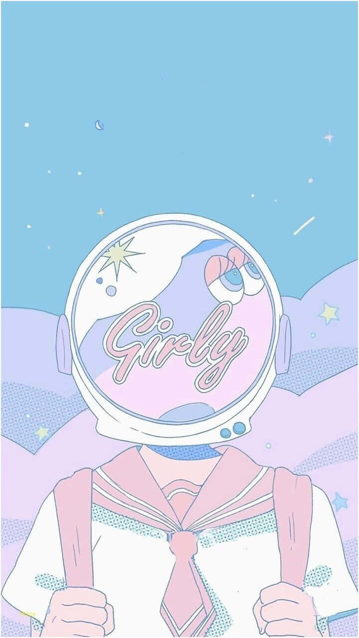 Girly Aesthetic Pink Astronaut Helmet