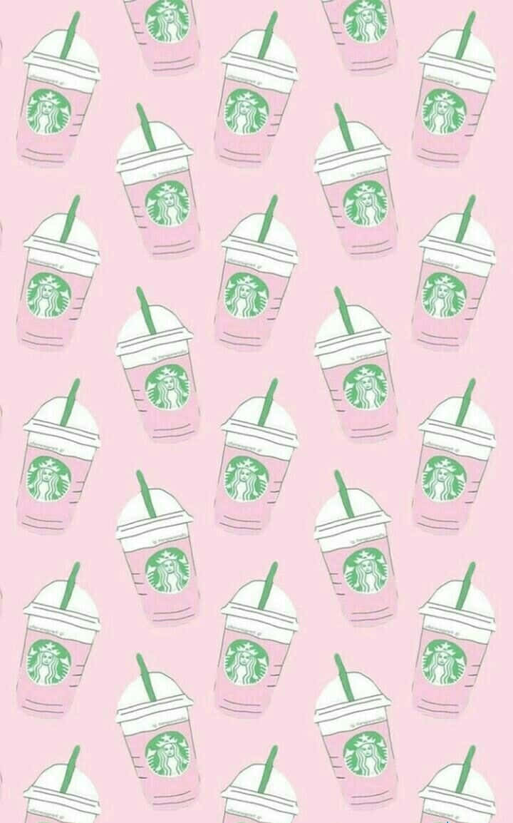 Girly Aesthetic Starbucks Pastel Pink Coffee Drink Background