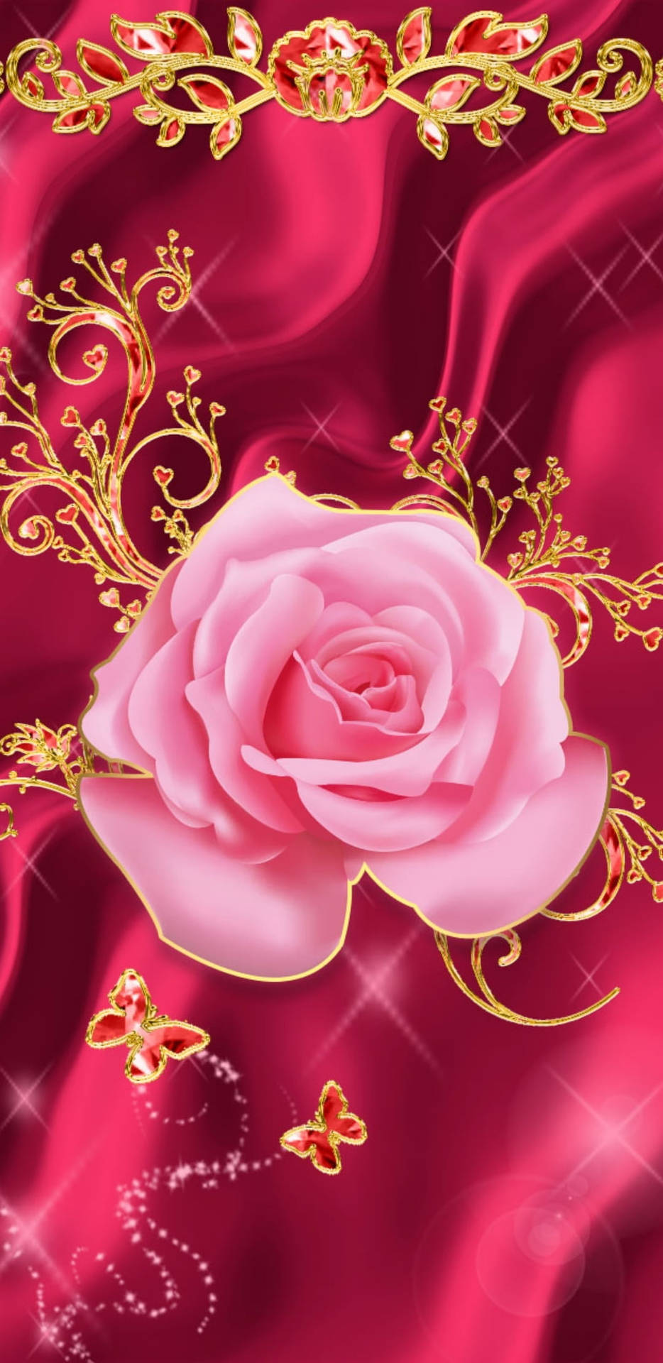 Girly And Sparkly Rose Background