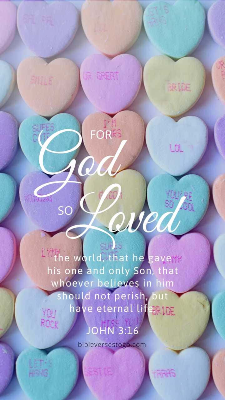 Girly Bible Verse With Colorful Heart Background