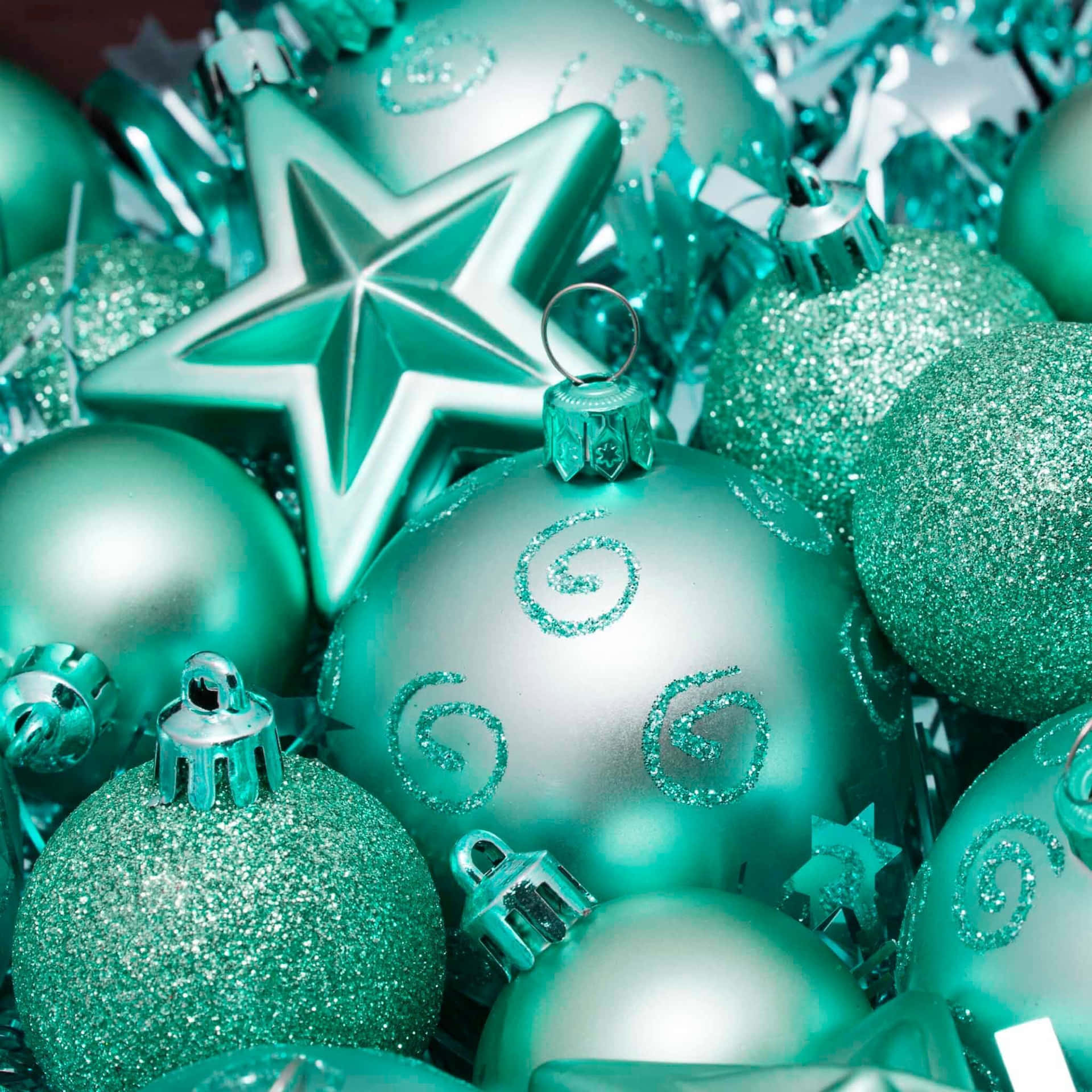 Girly Blue Xmas Decorations Background