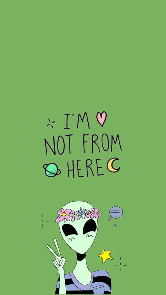 Girly Cool Alien Background