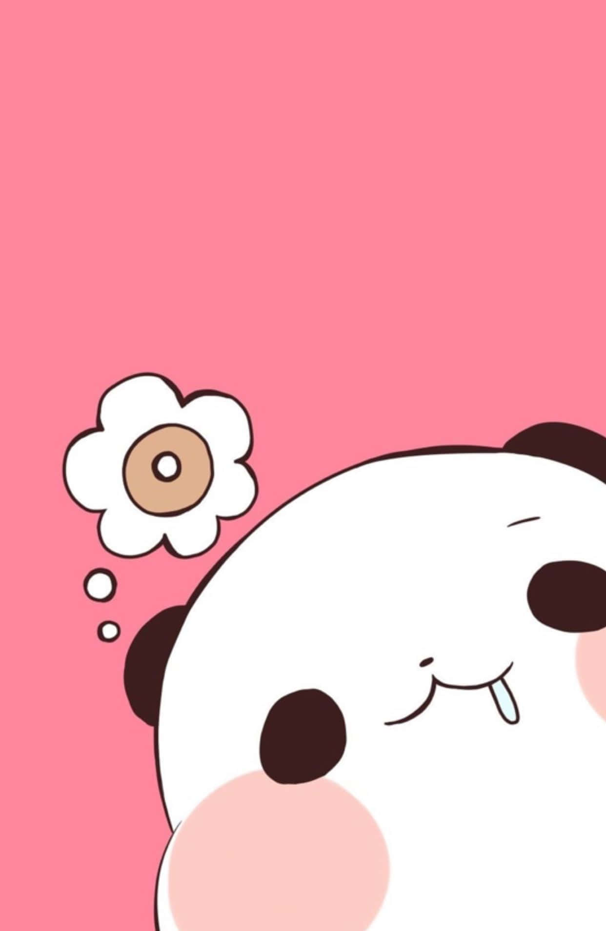 Girly Cute Panda Donut Vector Background