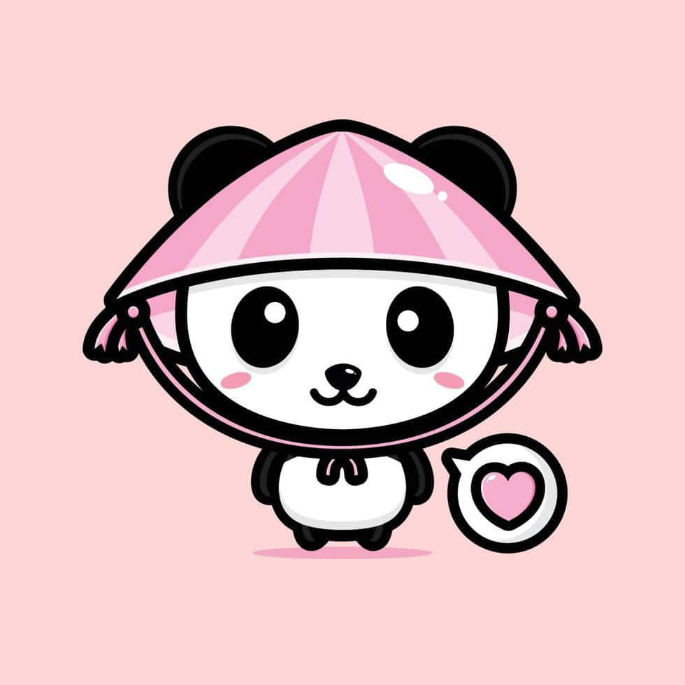 Girly Cute Panda Farmer Hat Background