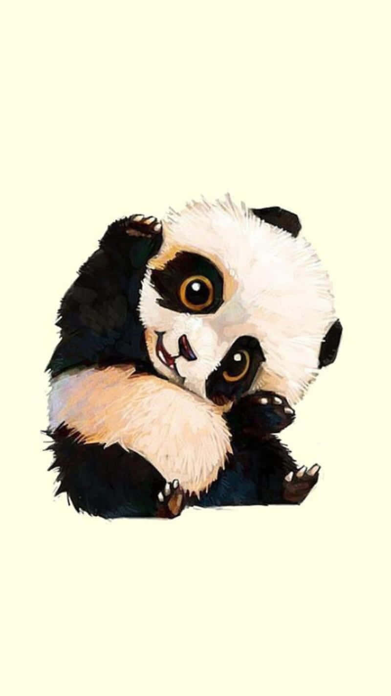Girly Cute Panda Painting Leinwand Background