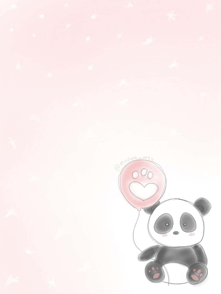 Girly Cute Panda Paw Balloon Background