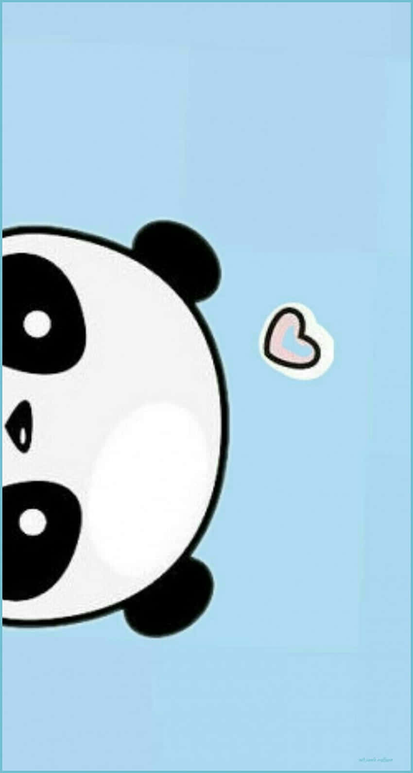 Girly Cute Panda Peek Heart Background