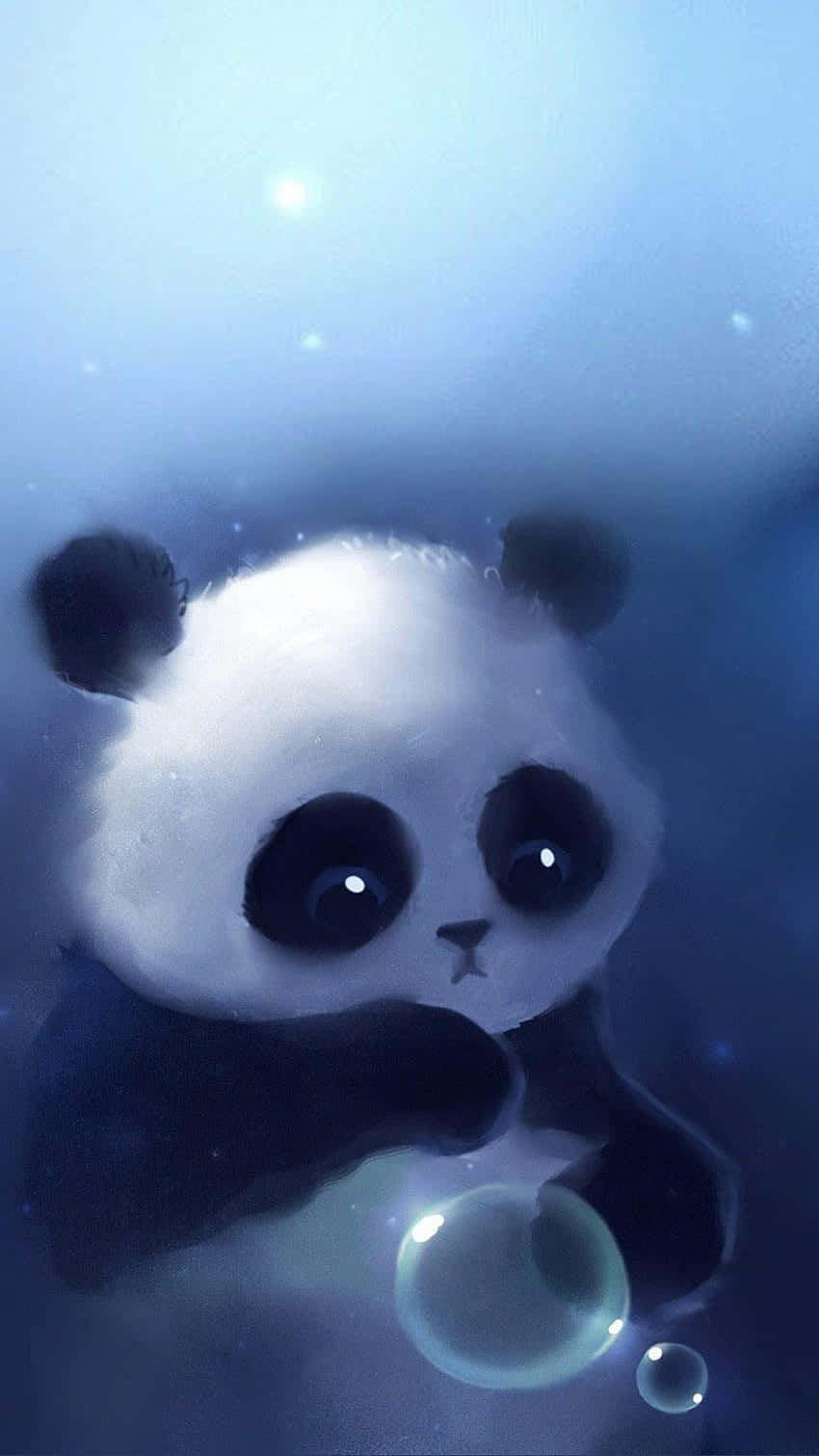 Girly Cute Panda Play Bubble Background
