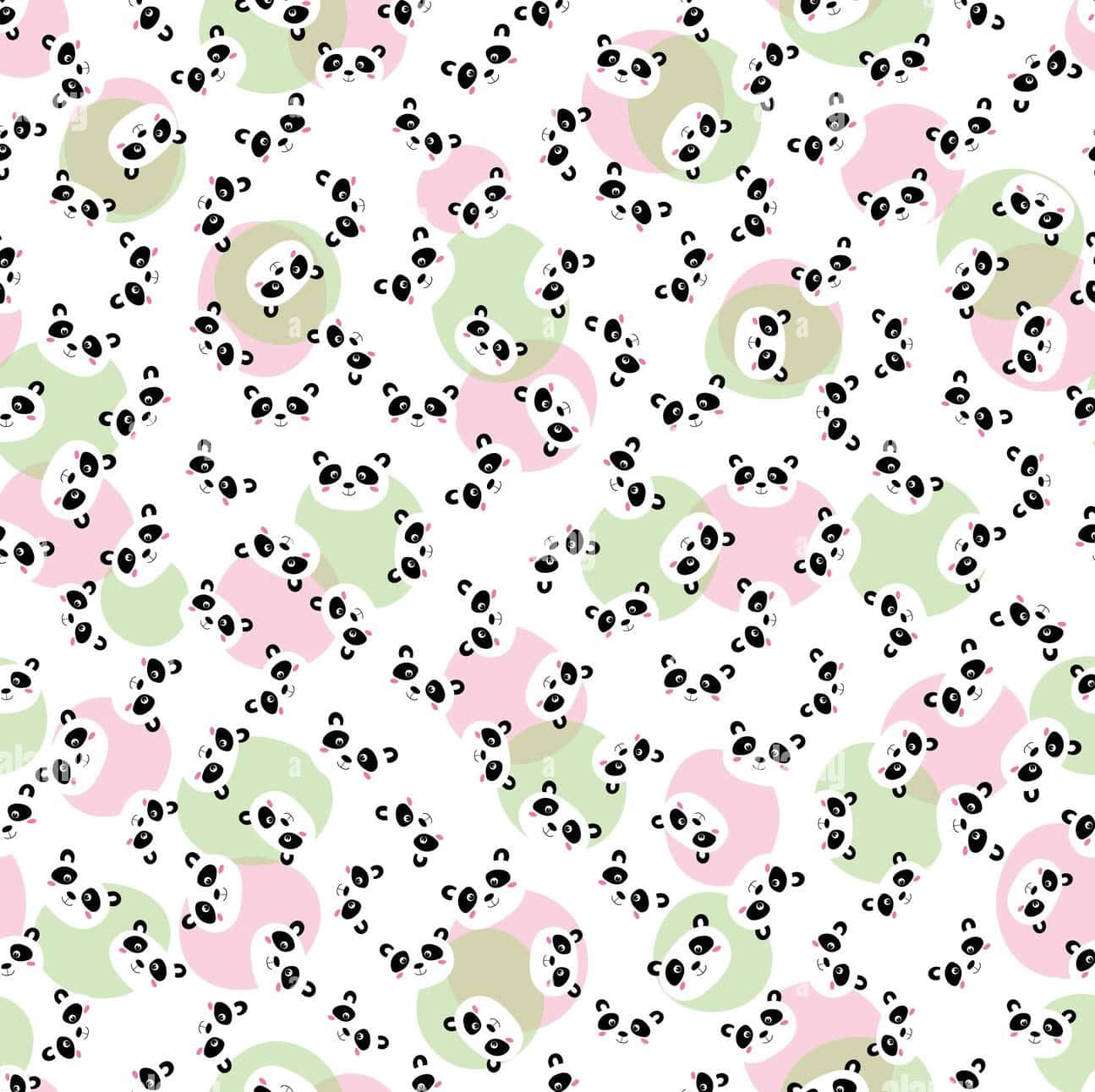 Girly Cute Panda Seamless Pattern Background
