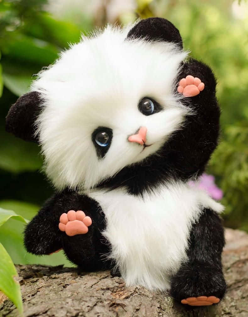 Girly Cute Panda Stuffed Toy Background