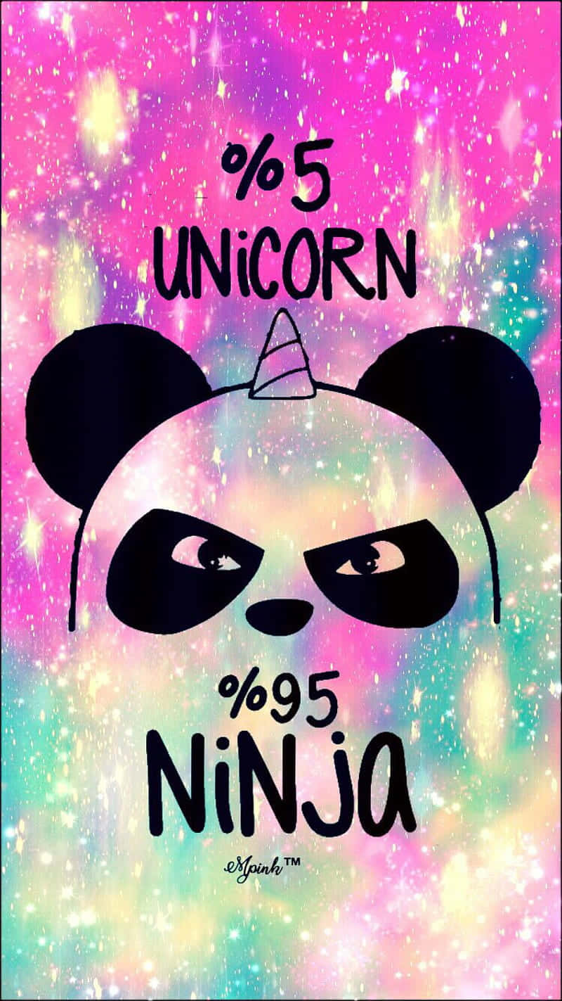 Girly Cute Panda Unicorn Ninja Background