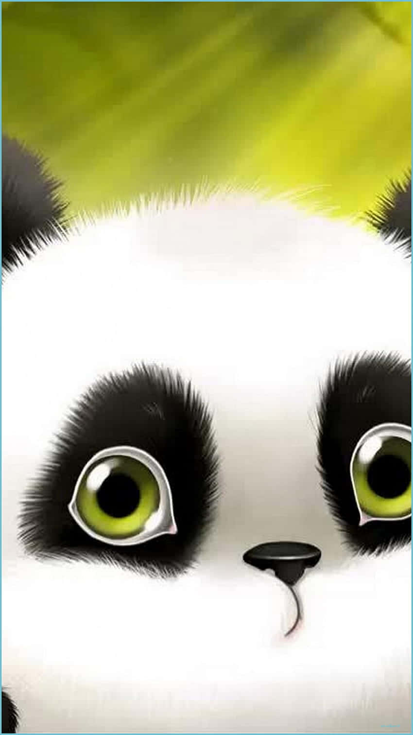 Girly Cute Panda Yellow Eyes Background