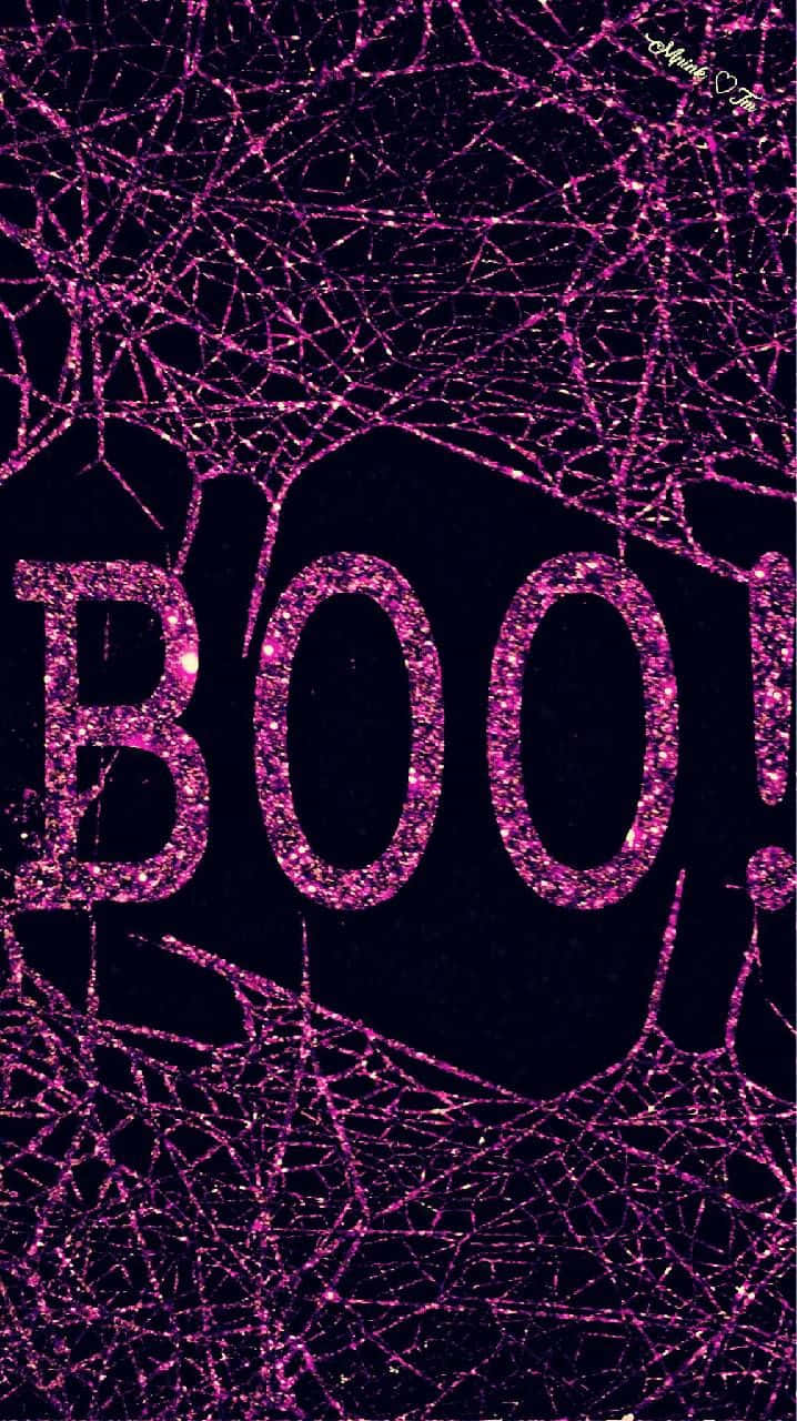 Girly Halloween Glittery Boo Background