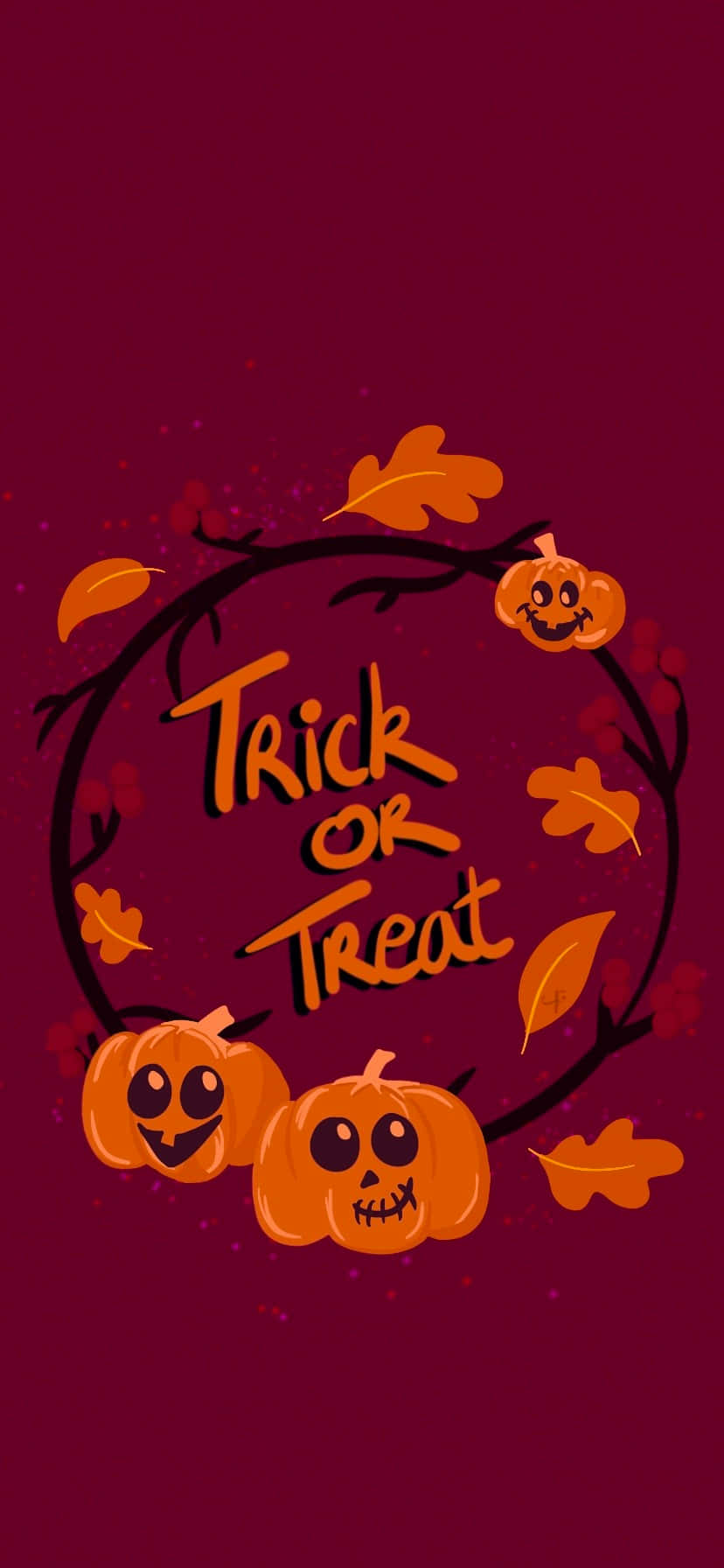 Girly Halloween Maroon Pumpkin Background