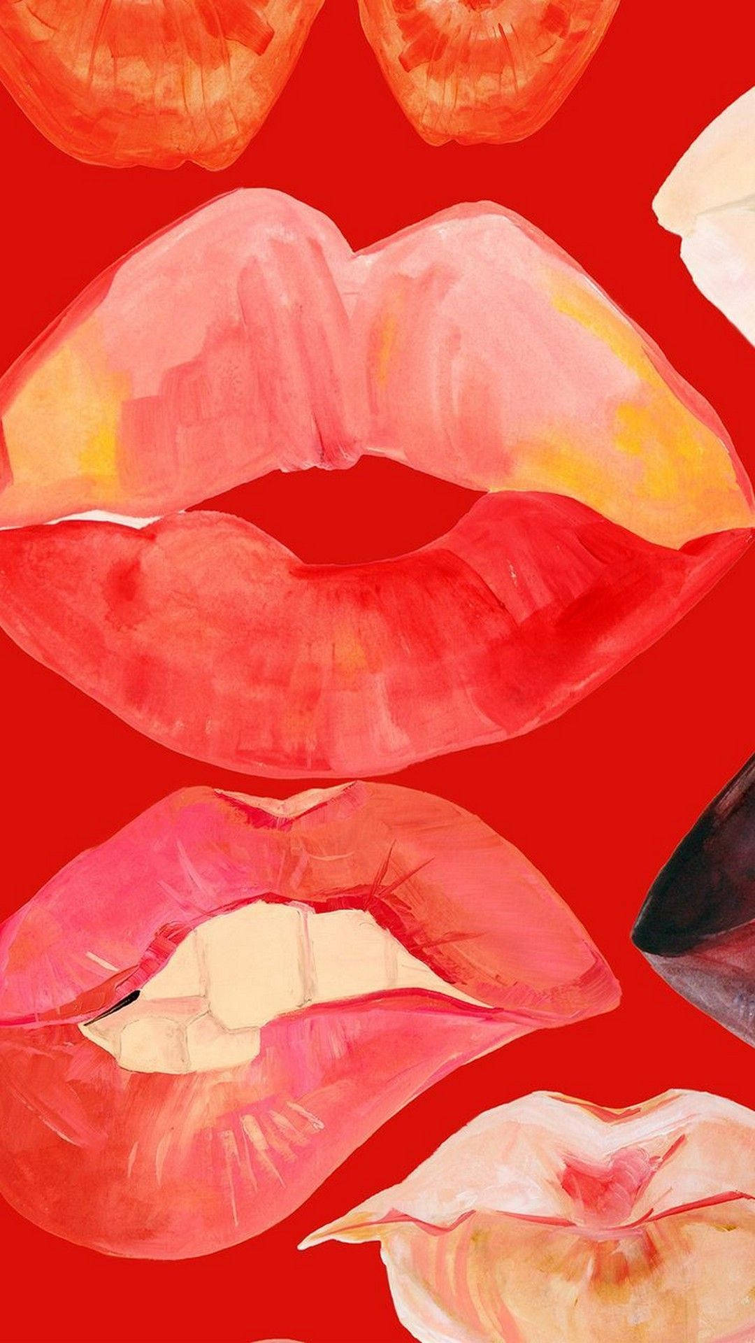 Girly Kiss Paint Art Background