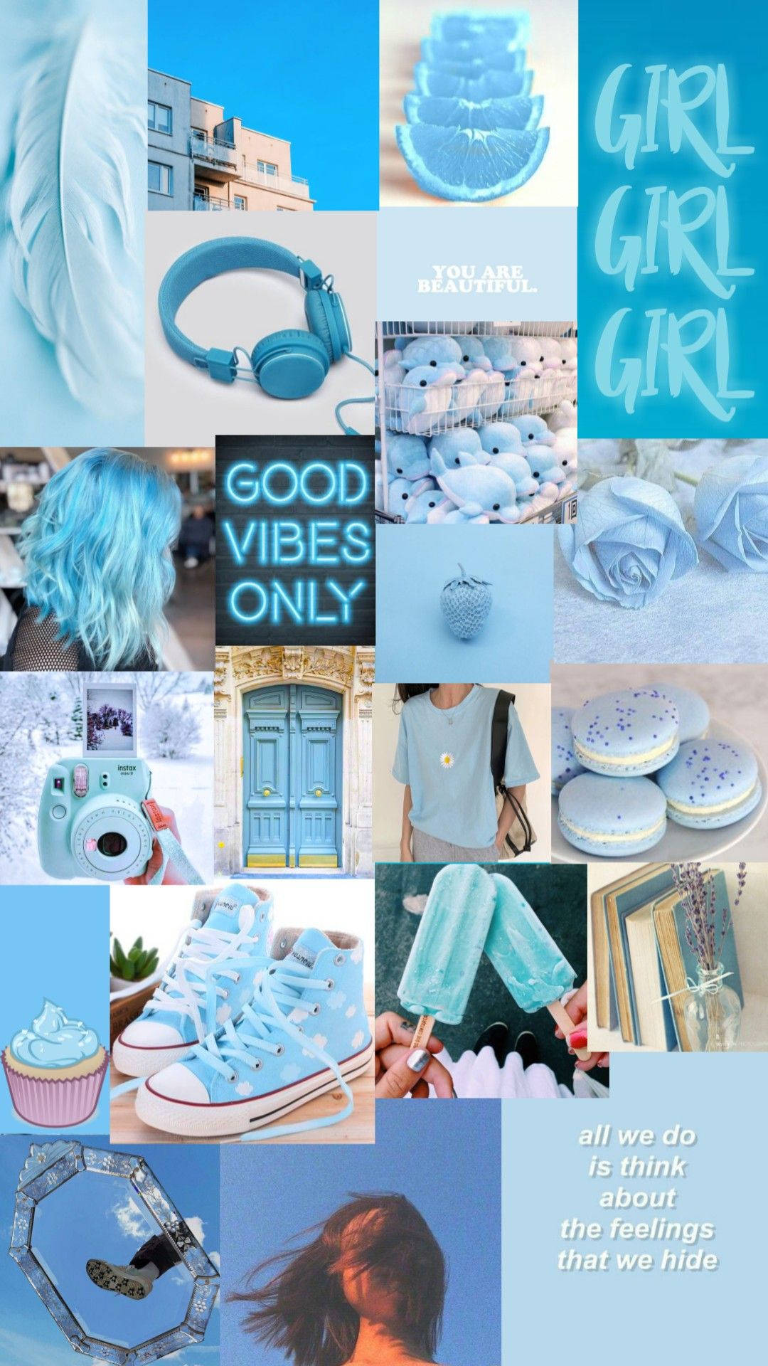 Girly Light Blue Aesthetic Background