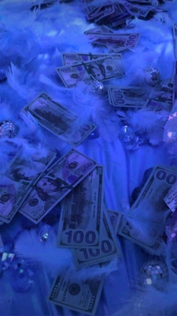 Girly Money Blue Light Background