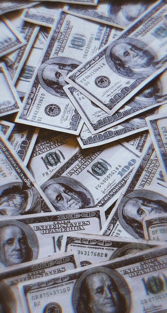 Girly Money Pile Iphone Background