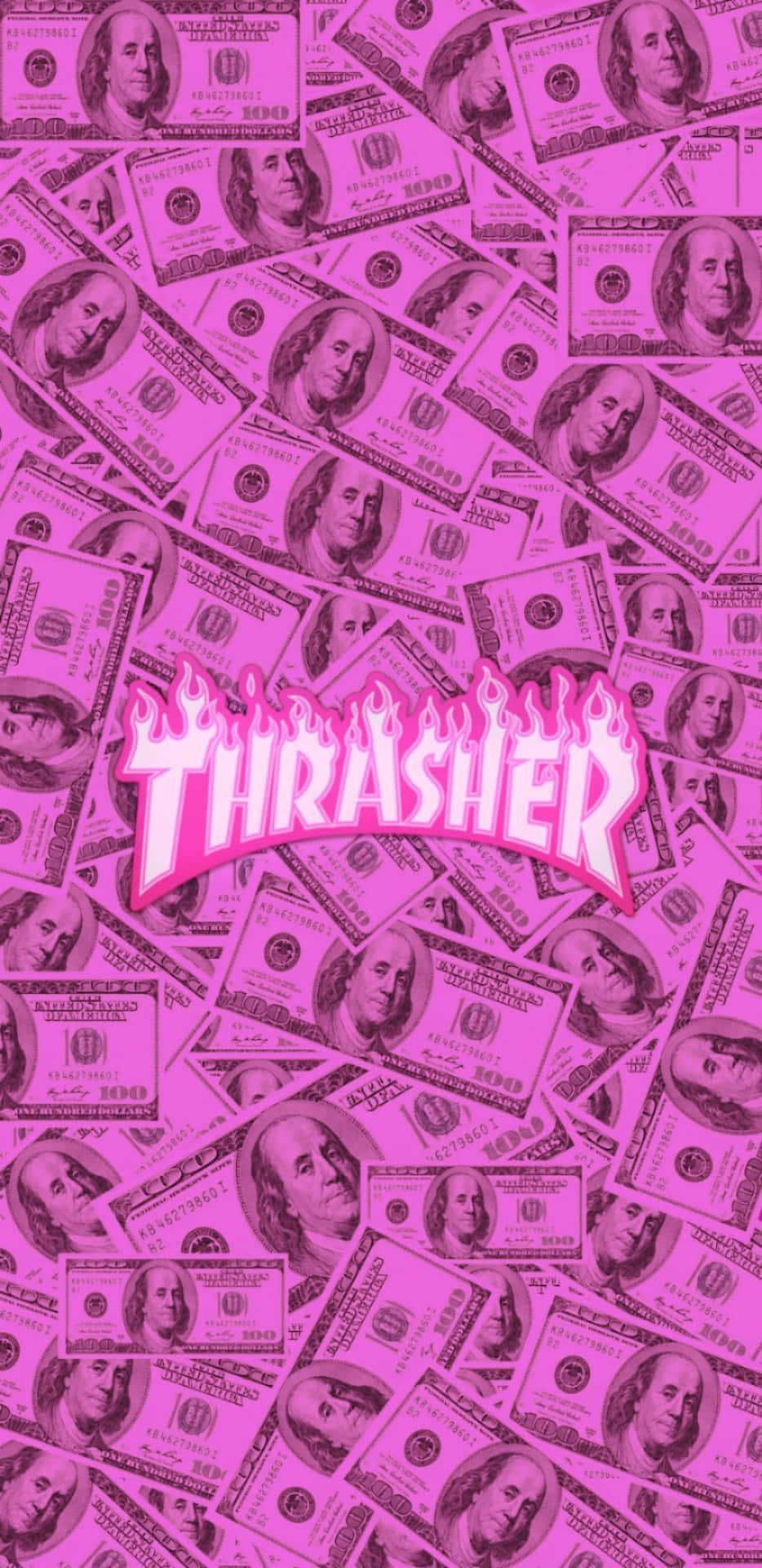 Girly Money Thrasher Logo Background