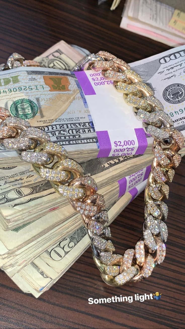 Girly Money With Chain Background