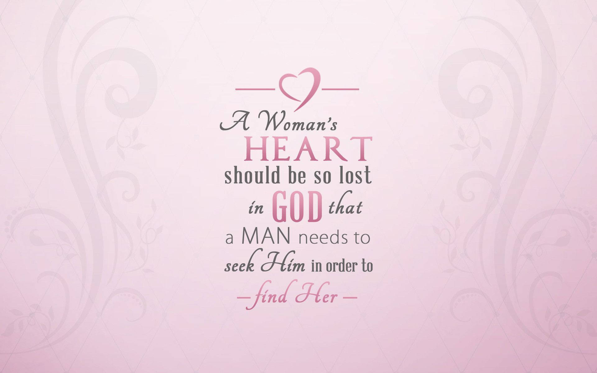 Girly Motivational Woman's Heart Lost In God
