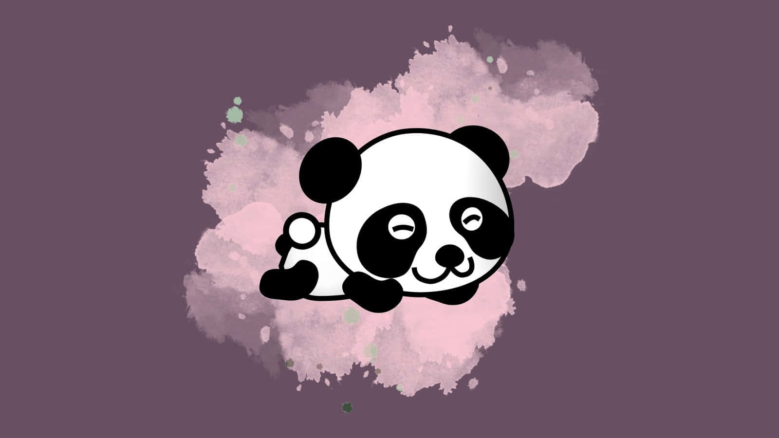 Girly Panda Happy Closed Eyes Background
