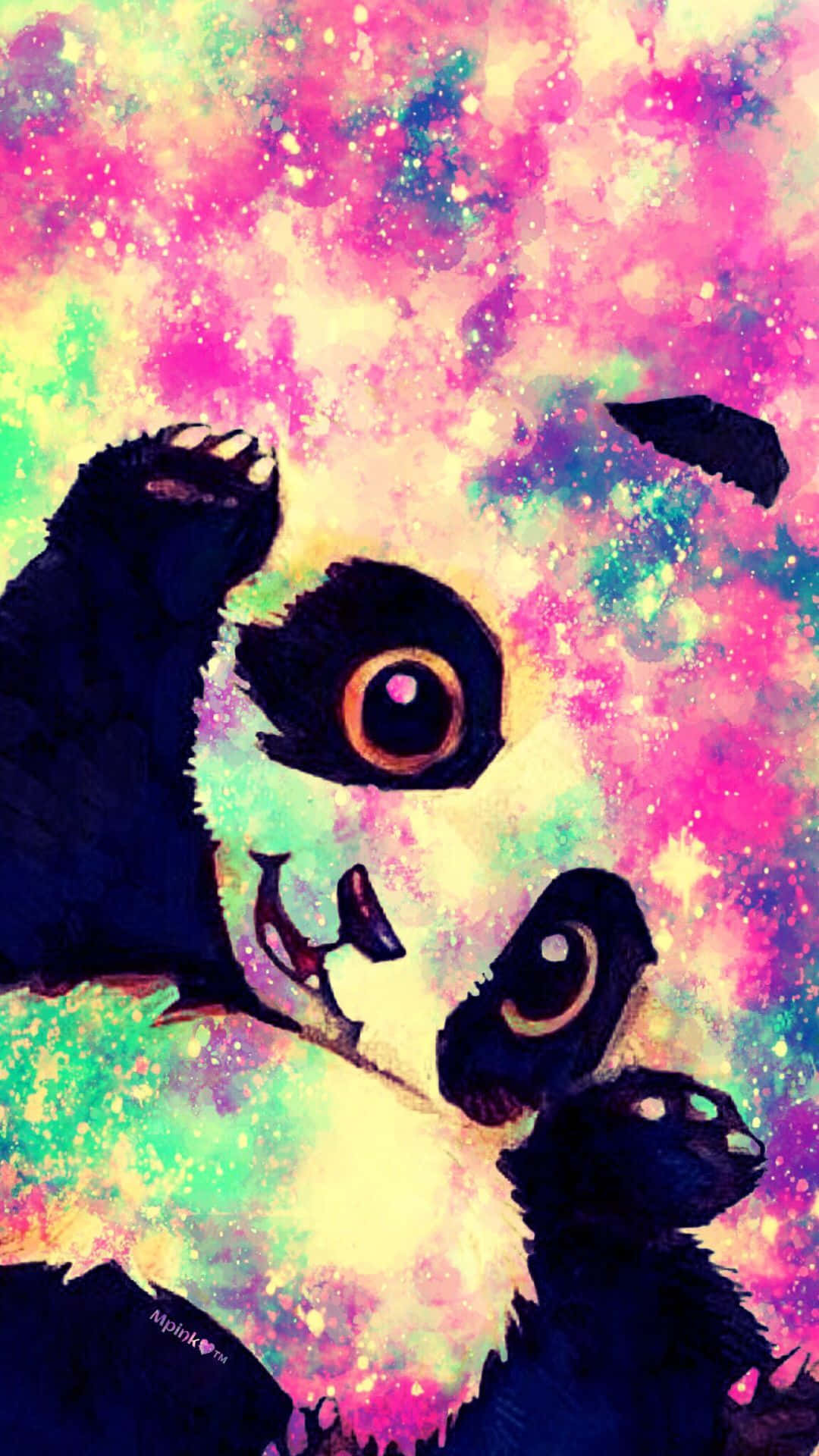 Girly Panda Happy Pink Aesthetic Background