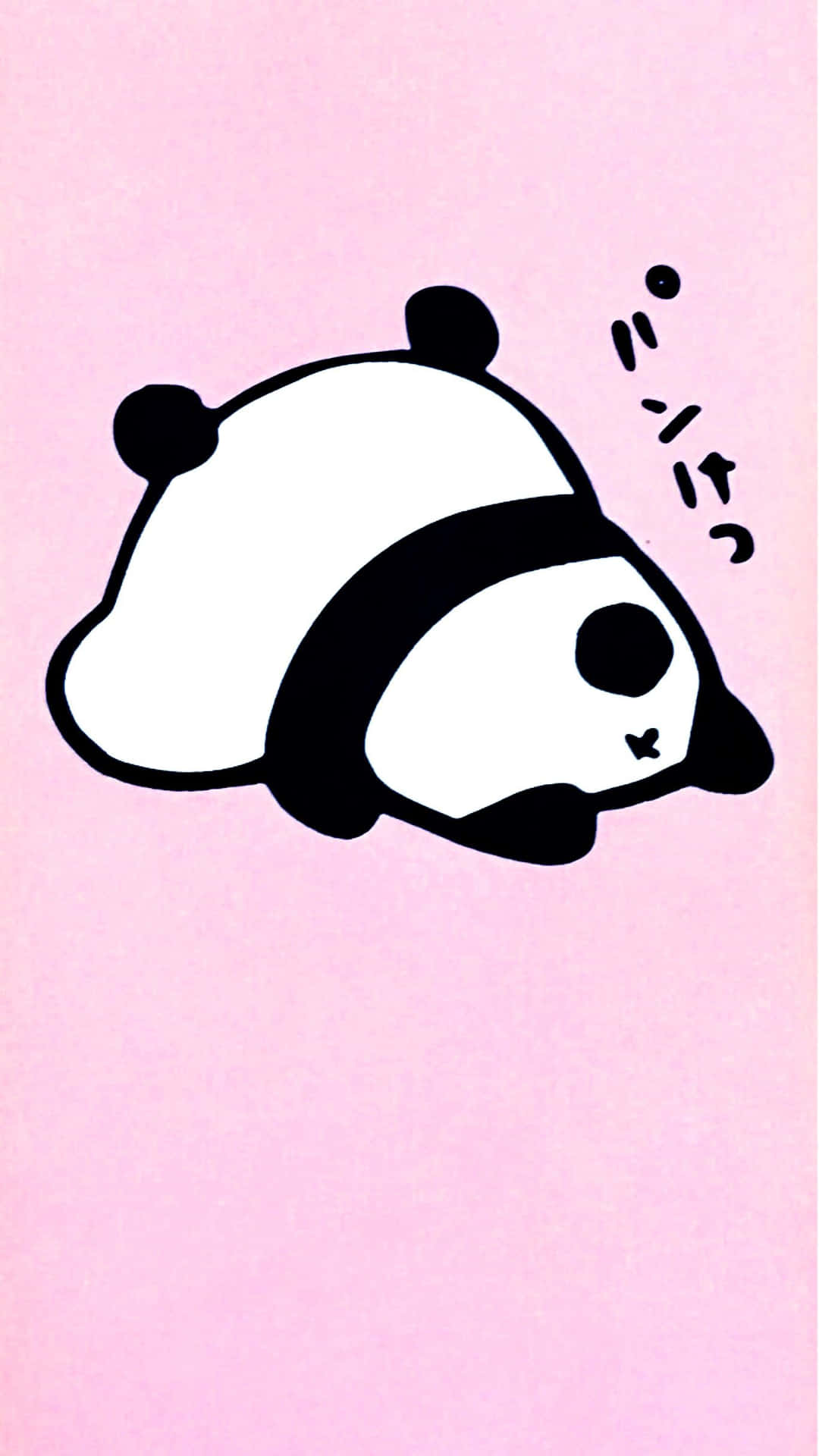 Girly Panda Sleeping Pink Background Background