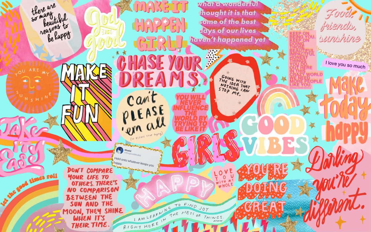 Girly Pastel Vsco Laptop Collage Background