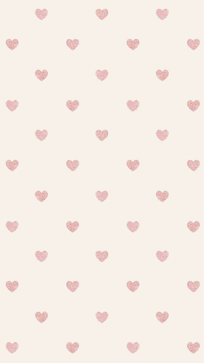 Girly Phone Heart Polka Background