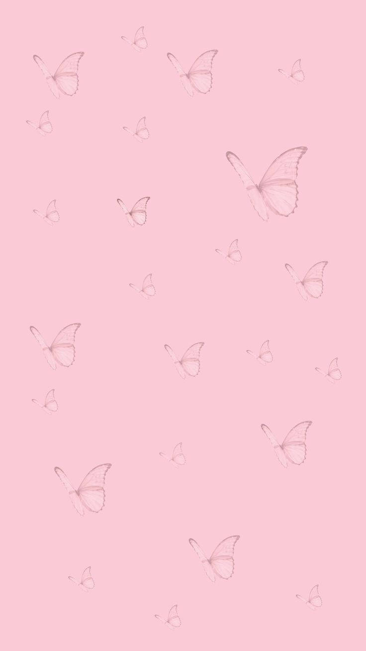 Girly Phone Pink Butterflies Background