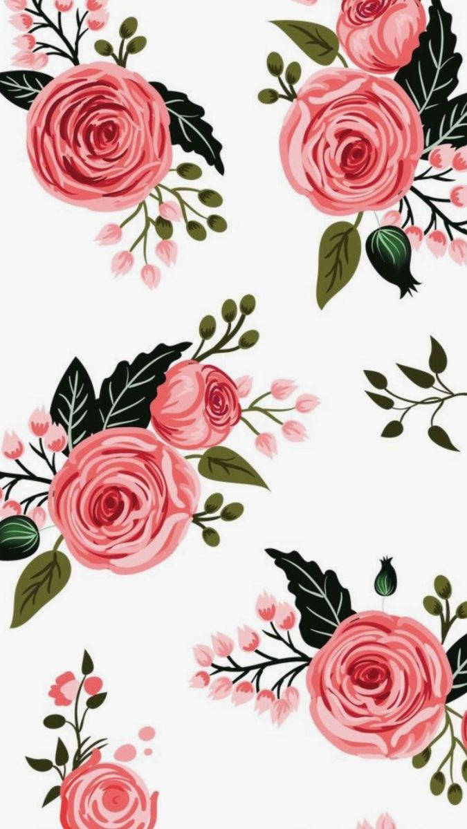 Girly Phone Pink Roses Background