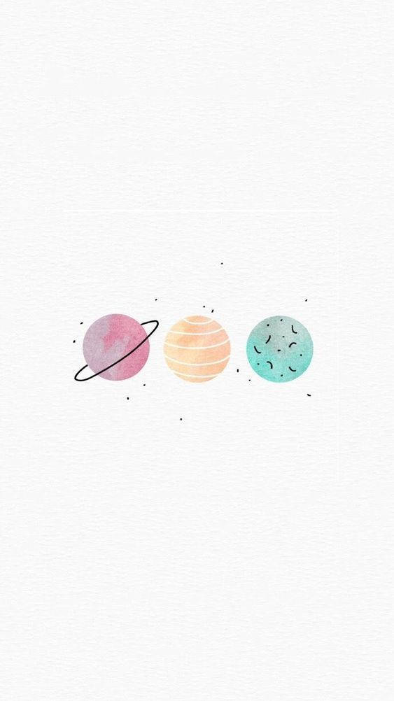 Girly Phone Planets Background