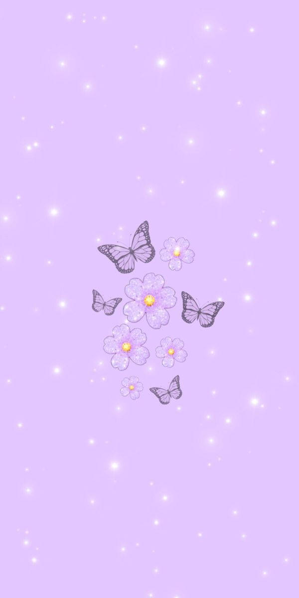 Girly Phone Purple Butterflies Background