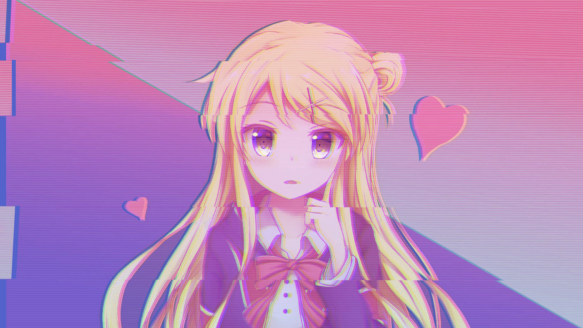 Girly Pink Aesthetic Anime Schoolgirl Background