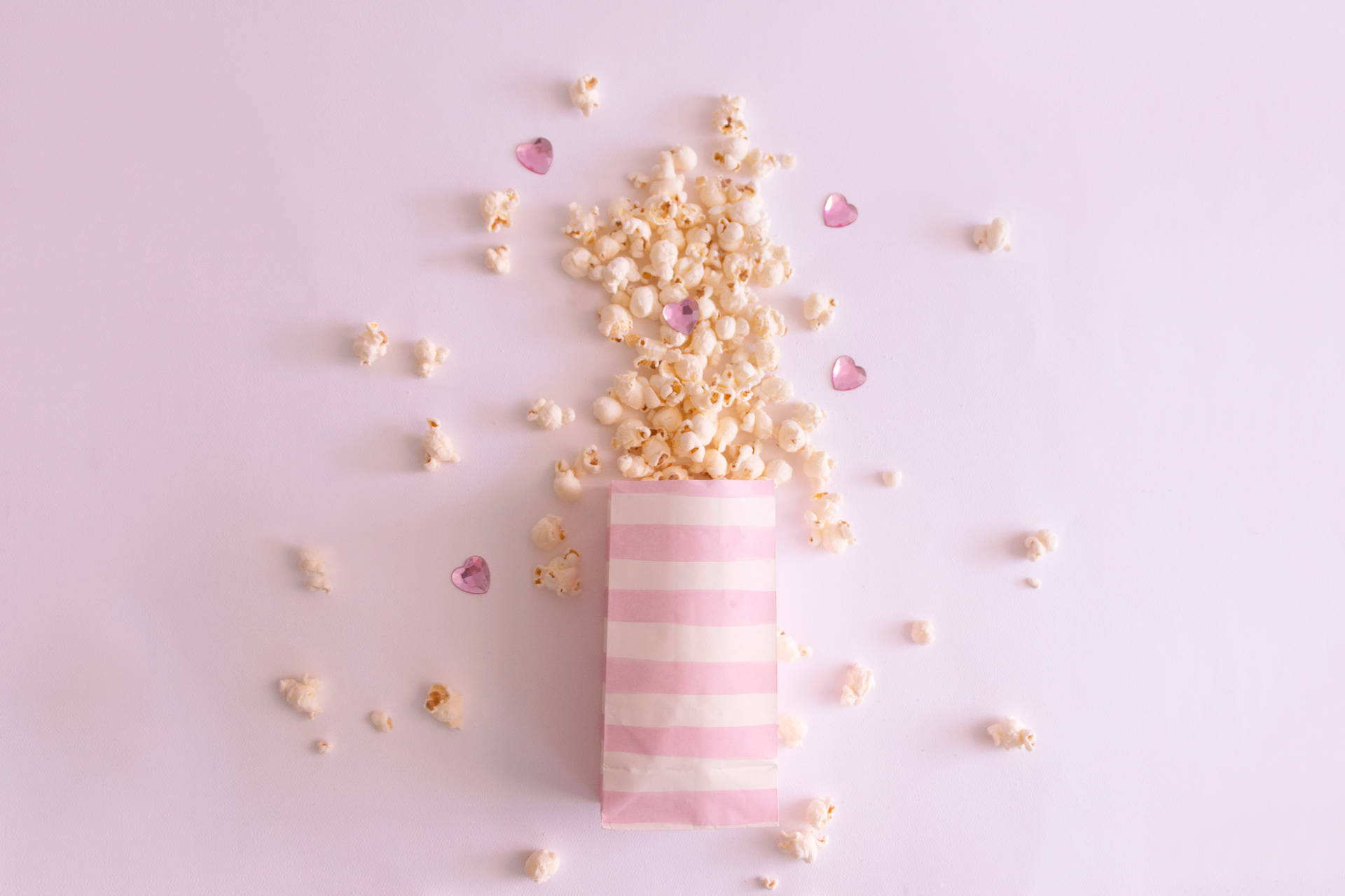Girly Pink Aesthetic Popcorn Background