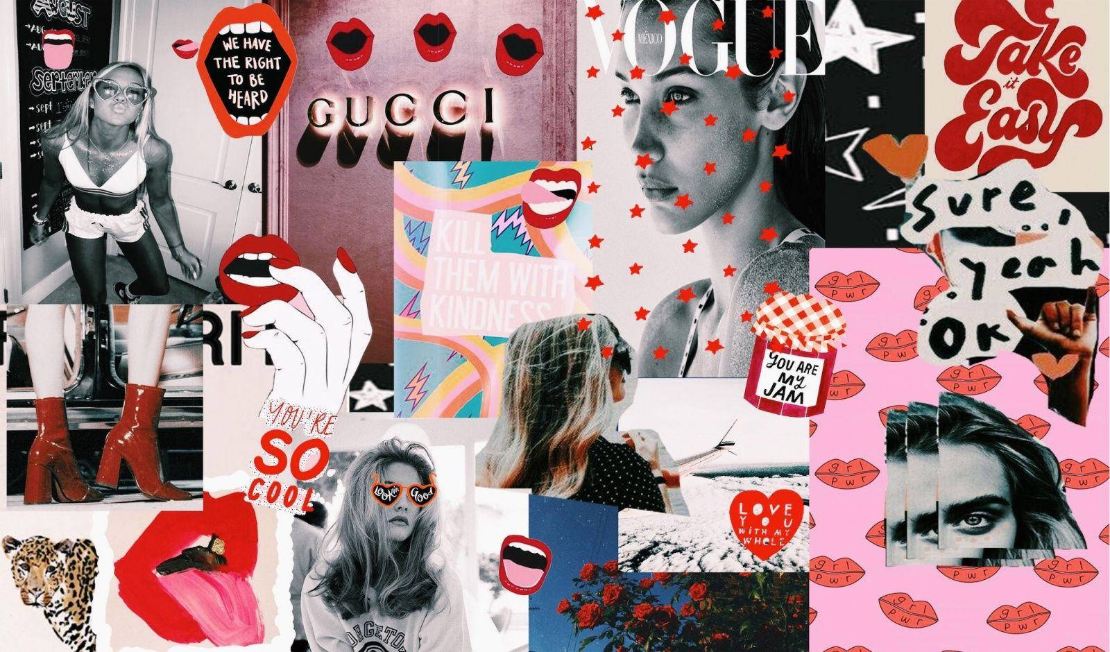 Girly Stuff Aesthetic Collage Laptop Background