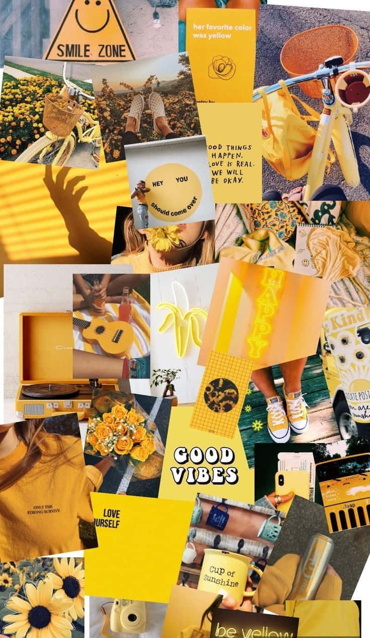 Girly Stuff In Yellow Aesthetic Iphone Background